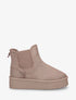 Bottines élastiquées en suédine - Taupe - 1