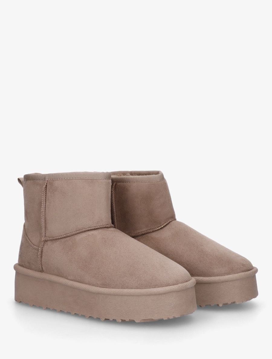 Boots fourrées en suédine - Taupe - 4
