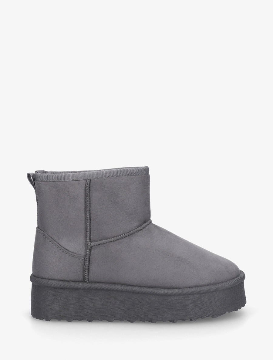 Boots fourrées en suédine - Gris foncé - 1