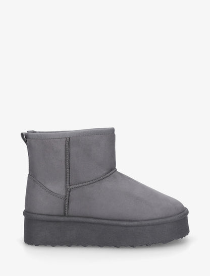 Boots fourrées en suédine - Gris foncé - 1