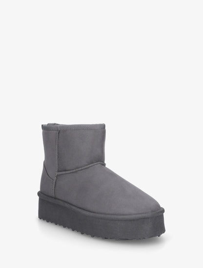 Boots fourrées en suédine - Gris foncé - 2