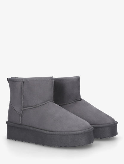 Boots fourrées en suédine - Gris foncé - 4