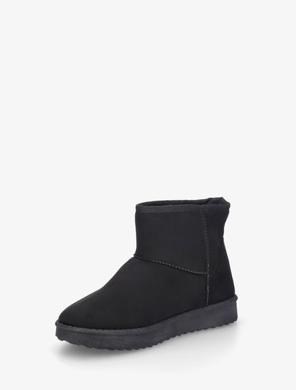 Low boots unies en suédine - Noir - 3