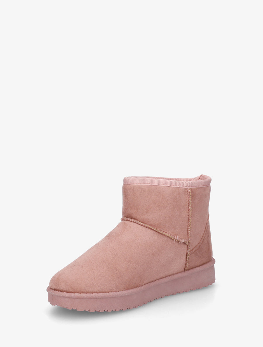Low boots unies en suédine - Rose - 3