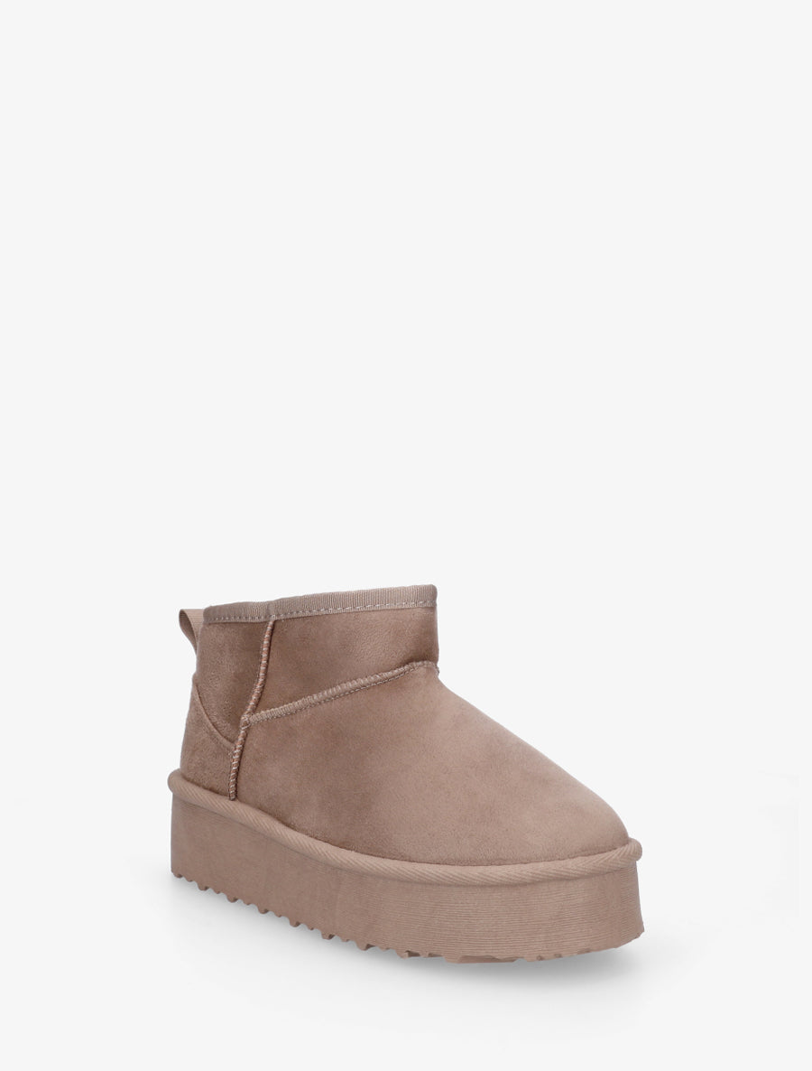 Boots en suédine à semelle plateforme - Taupe - 2