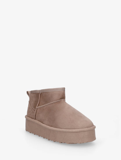 Boots en suédine à semelle plateforme - Taupe - 2