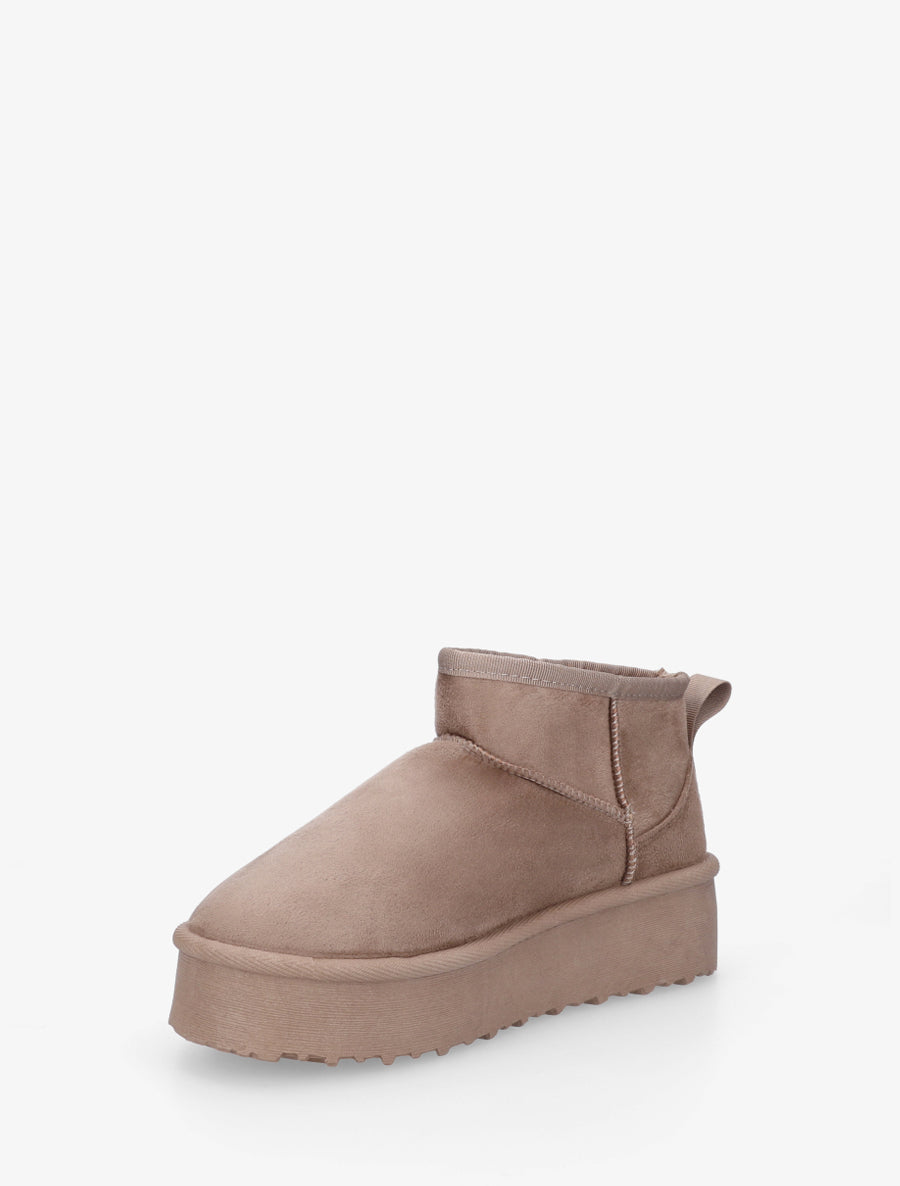 Boots en suédine à semelle plateforme - Taupe - 3
