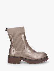 Bottines nacrées style chaussettes - Taupe - 1