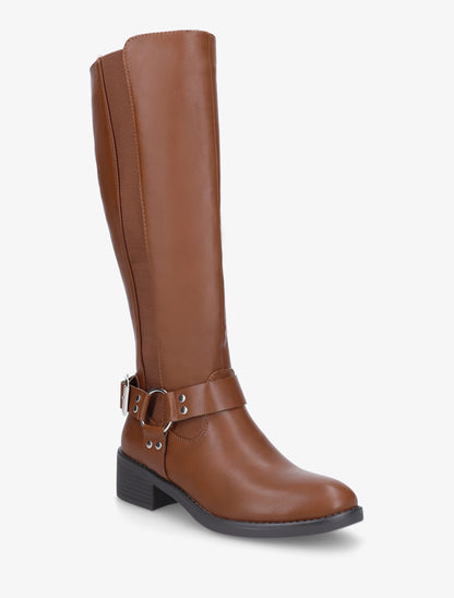 Bottes style cavalière à boucle - Camel - 2