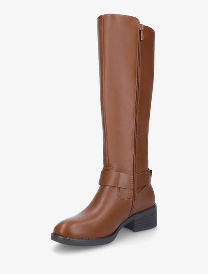 Bottes style cavalière à boucle - Camel - 3