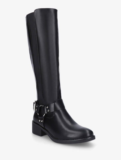 Bottes style cavalière à boucle - Noir - 2