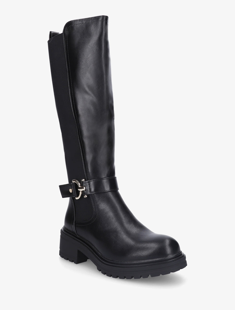 Bottes à boucle et semelle crantée - Noir - 2