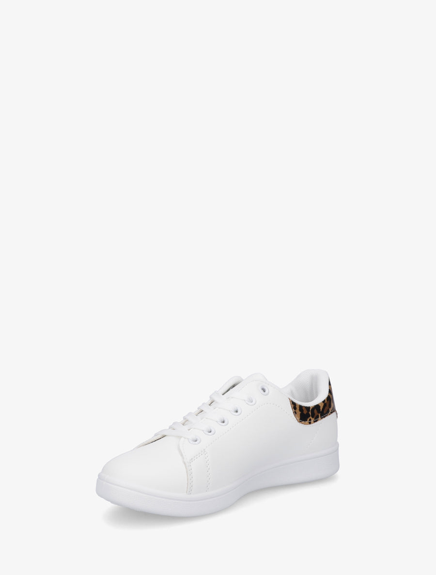 Baskets en simili à contrefort léopard - Beige - 3