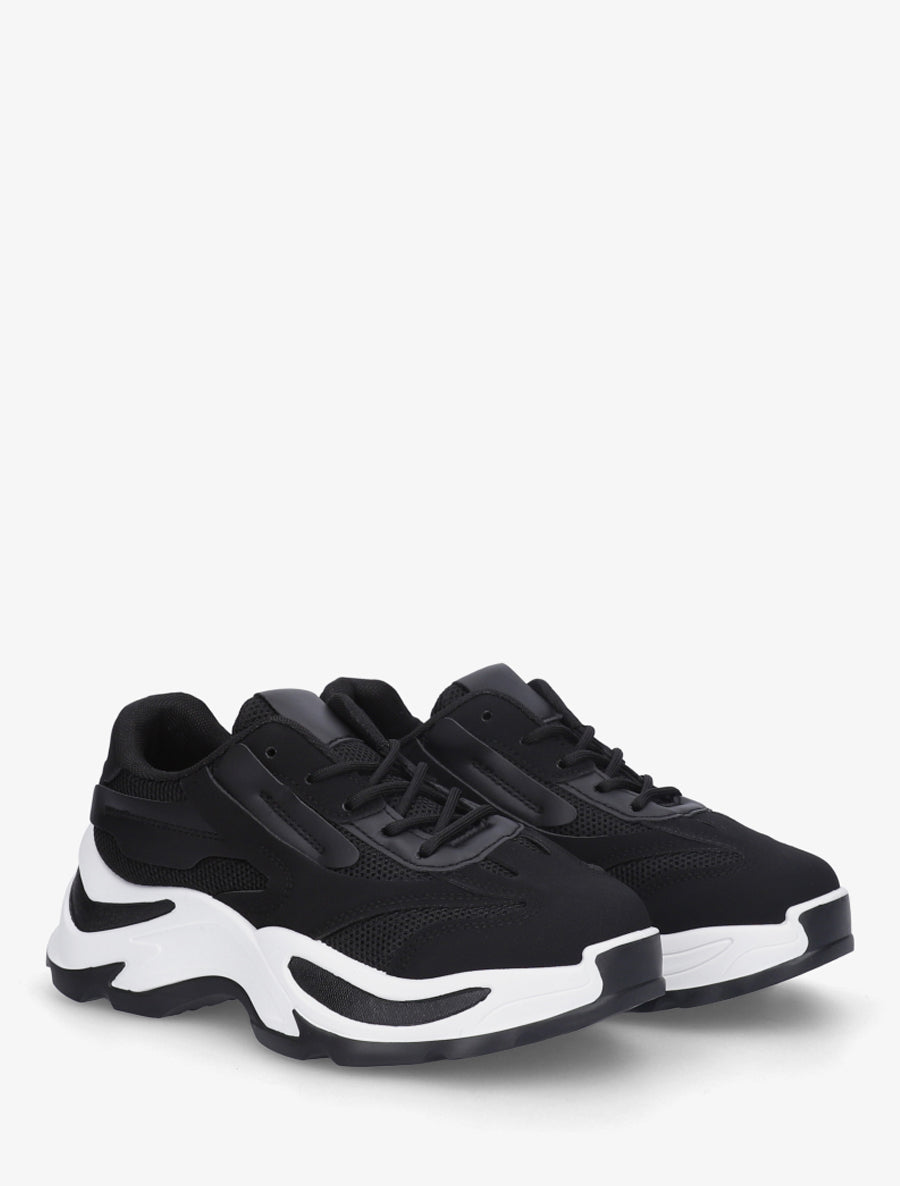 Baskets à semelle chunky - Noir - 4