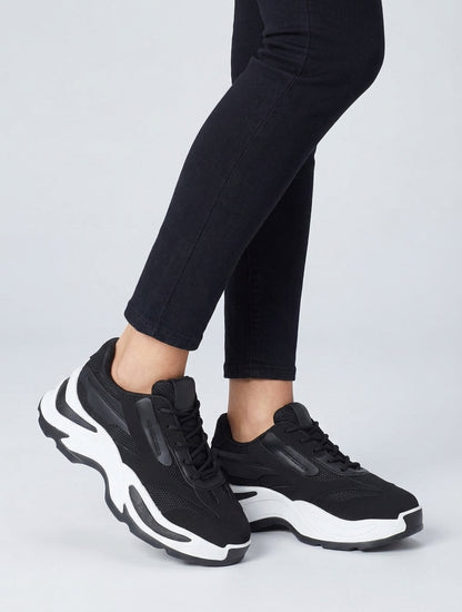 Baskets empiècements maille - Noir