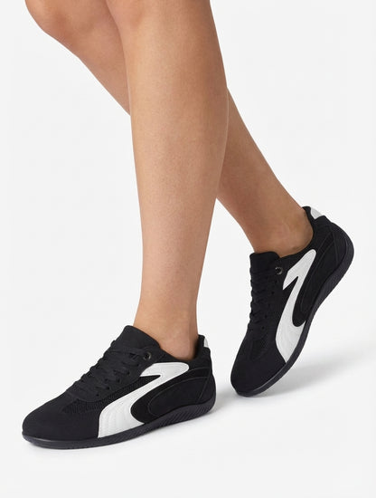 Sneakers bandes contrastantes mesh - Noir