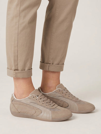 Sneakers bandes contrastantes mesh - Taupe