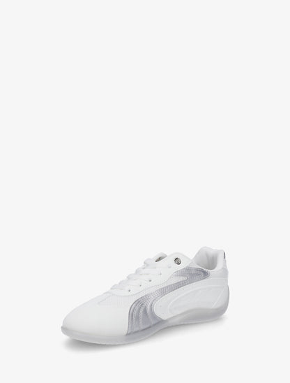 Sneakers à empiècement effet nubuck et mesh - Blanc - 3