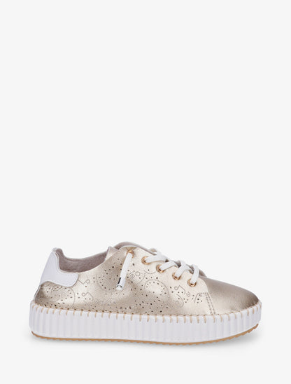 Sneakers souples à motifs ajourés - Or - 1