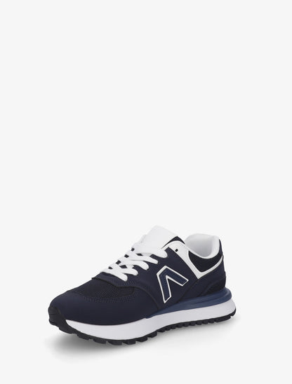 Baskets en suédine et tissu - Marine - 3