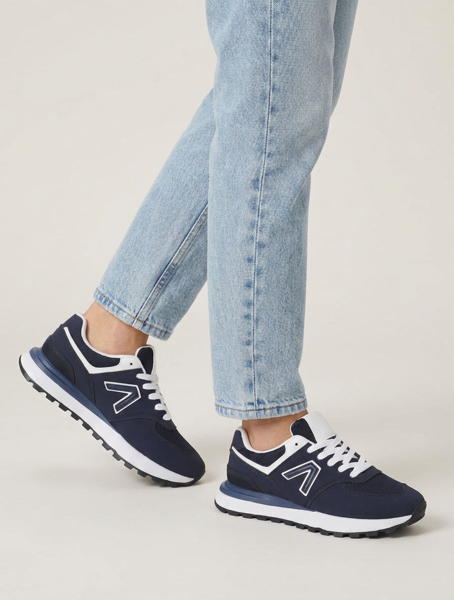 Baskets bouts ronds semelle plate - Marine