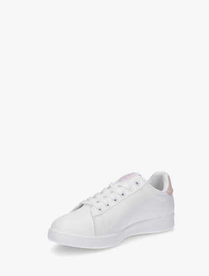 Baskets en simili à inscription brodée - Rose - 3