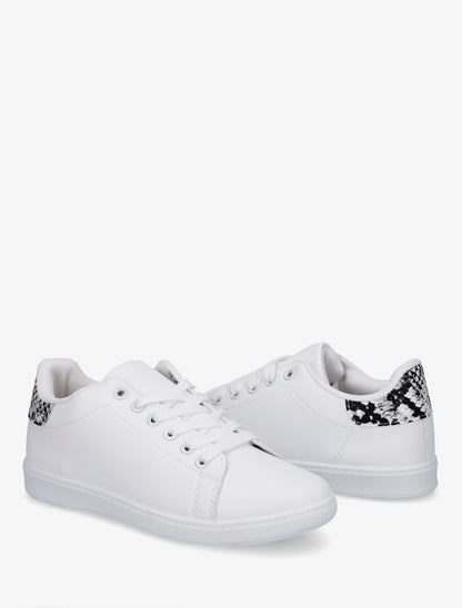 Sneakers basiques en simili - Beige - 4