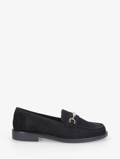 Mocassins en suédine à boucle métallique - Noir - 1