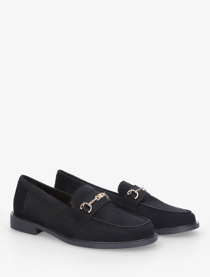 Mocassins en suédine à boucle métallique - Noir - 4