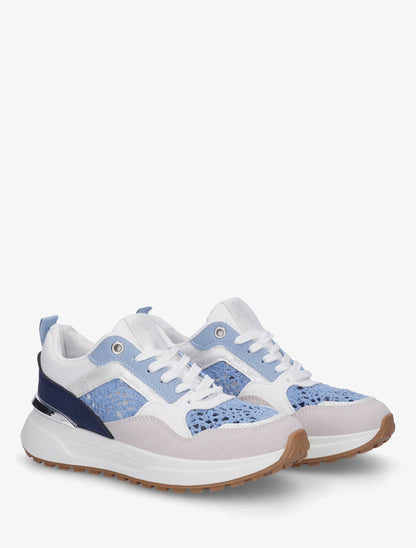 Baskets à empiècements crochet - Bleu - 4