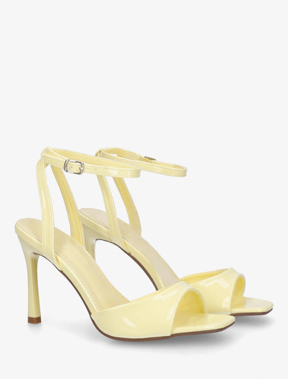 Sandales vernies à talon aiguille - Jaune - 4