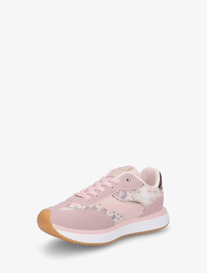 Sneakers en simili à motif pâquerettes - Rose - 3