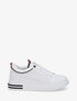 Sneakers piquetés en simili - Blanc/noir - 1