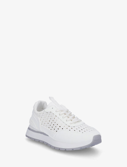 Sneakers à empiècement effet macramé - Blanc - 2