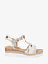 Sandales nacrées à bride en T fantaisie - Beige - 1
