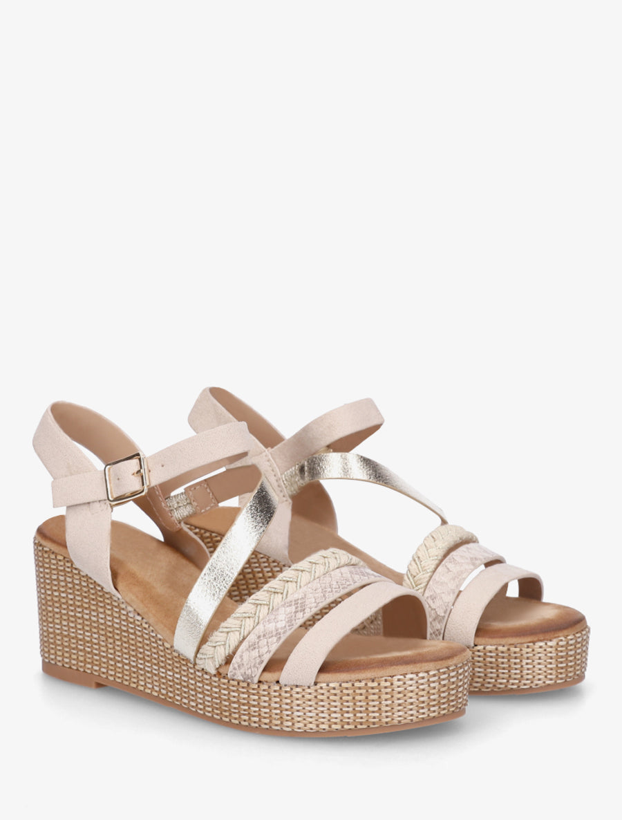 Sandales multibride fantaisie - Beige - 4