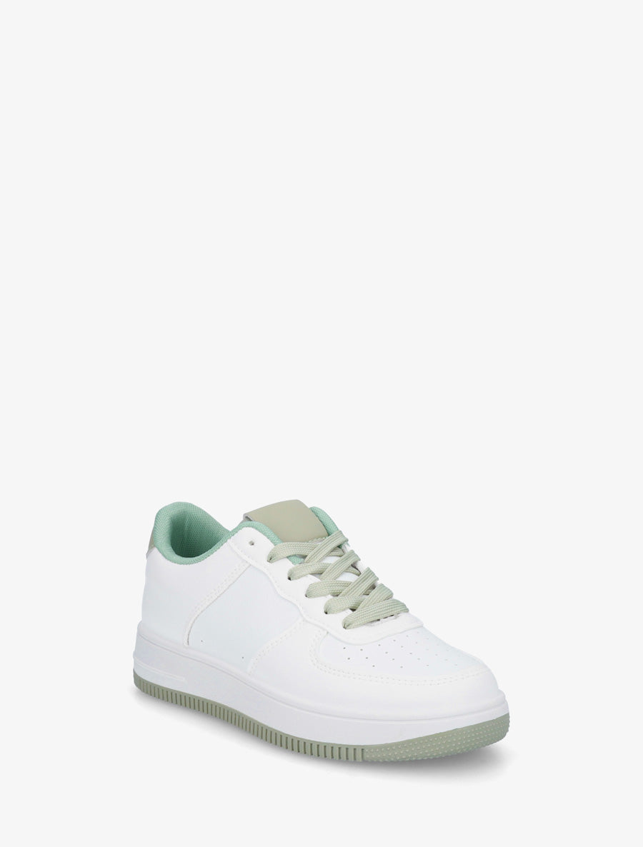 Baskets basiques en simili - Vert d&