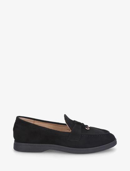 Mocassins en suédine à boucle décorative - Noir - 1