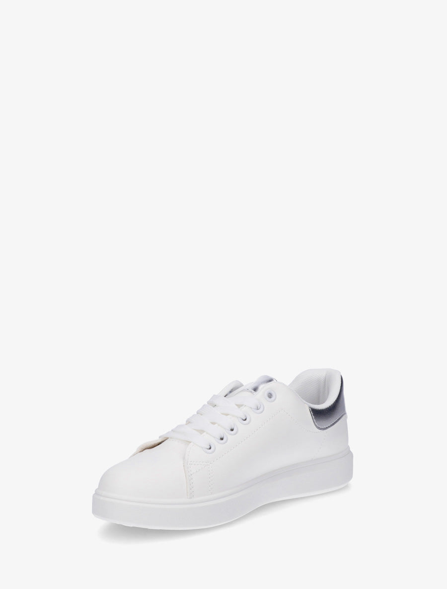 Baskets unies à contrefort contrastant - Argent - 3