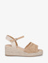 Sandales compensées à semelle en raphia - Camel clair - 1