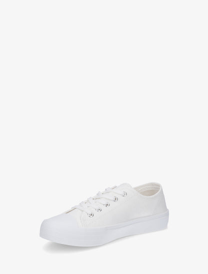 Tennis unis en toile - Blanc - 3