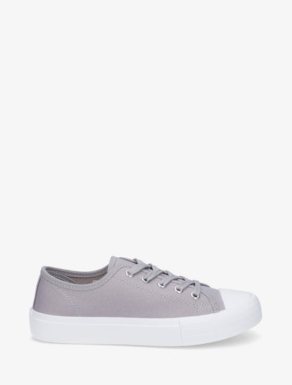 Tennis unis en toile - Gris - 1