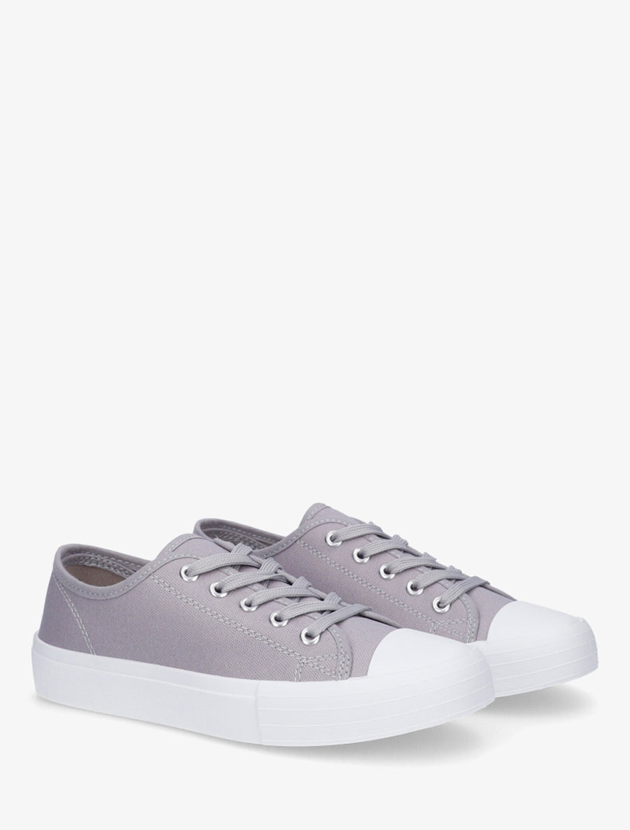 Tennis unis en toile - Gris - 4