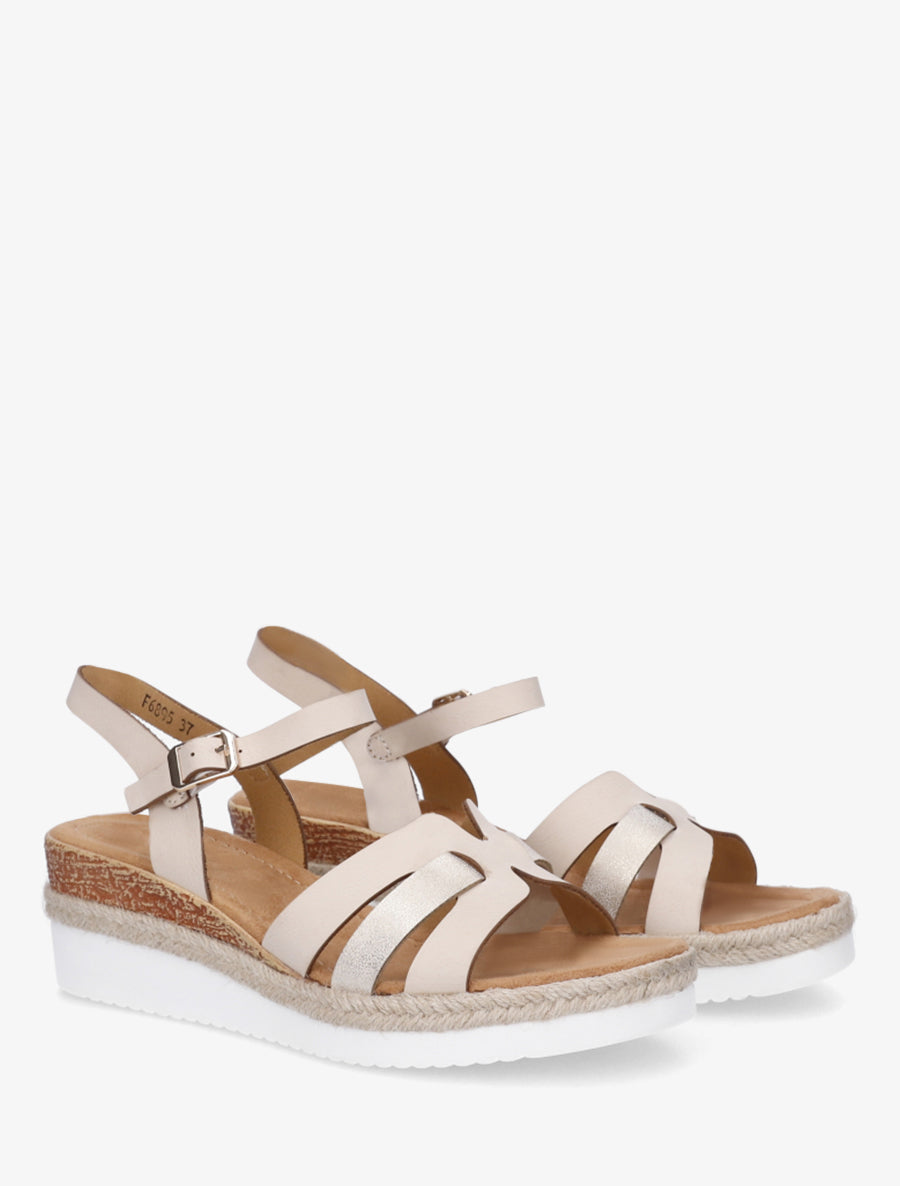 Sandales à semelle compensée ornée d&