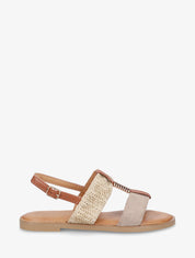 Nu-pieds à bijou métallique - Taupe - 1
