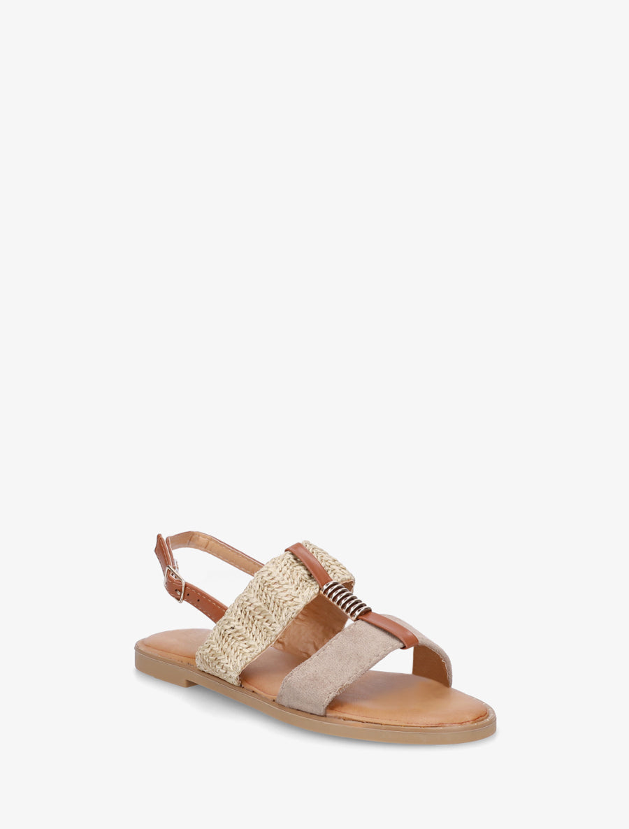 Nu-pieds à bijou métallique - Taupe - 2