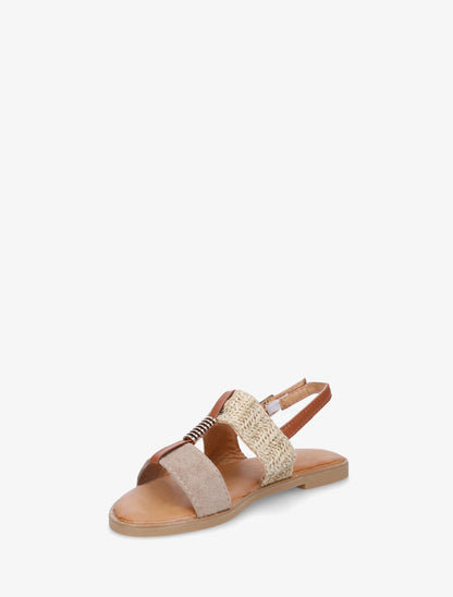 Nu-pieds à bijou métallique - Taupe - 3