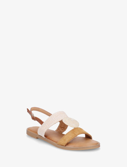 Nu-pieds à bijou rond - Camel - 2