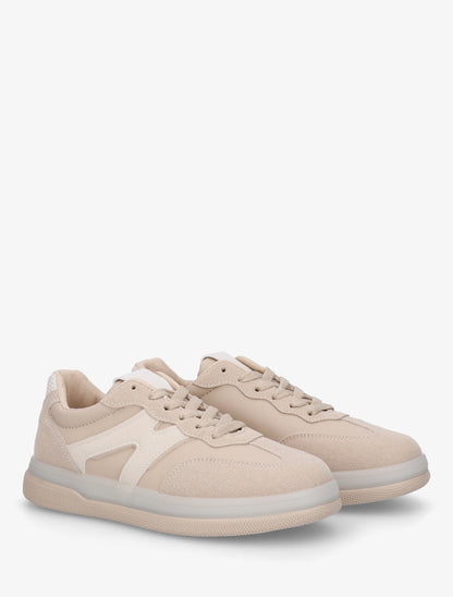 Tennis en simili à empiècement graphique - Taupe