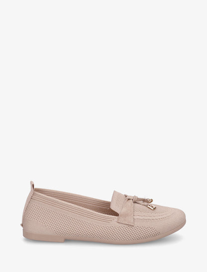 Mocassins en tissu à bijoux - Taupe - 1